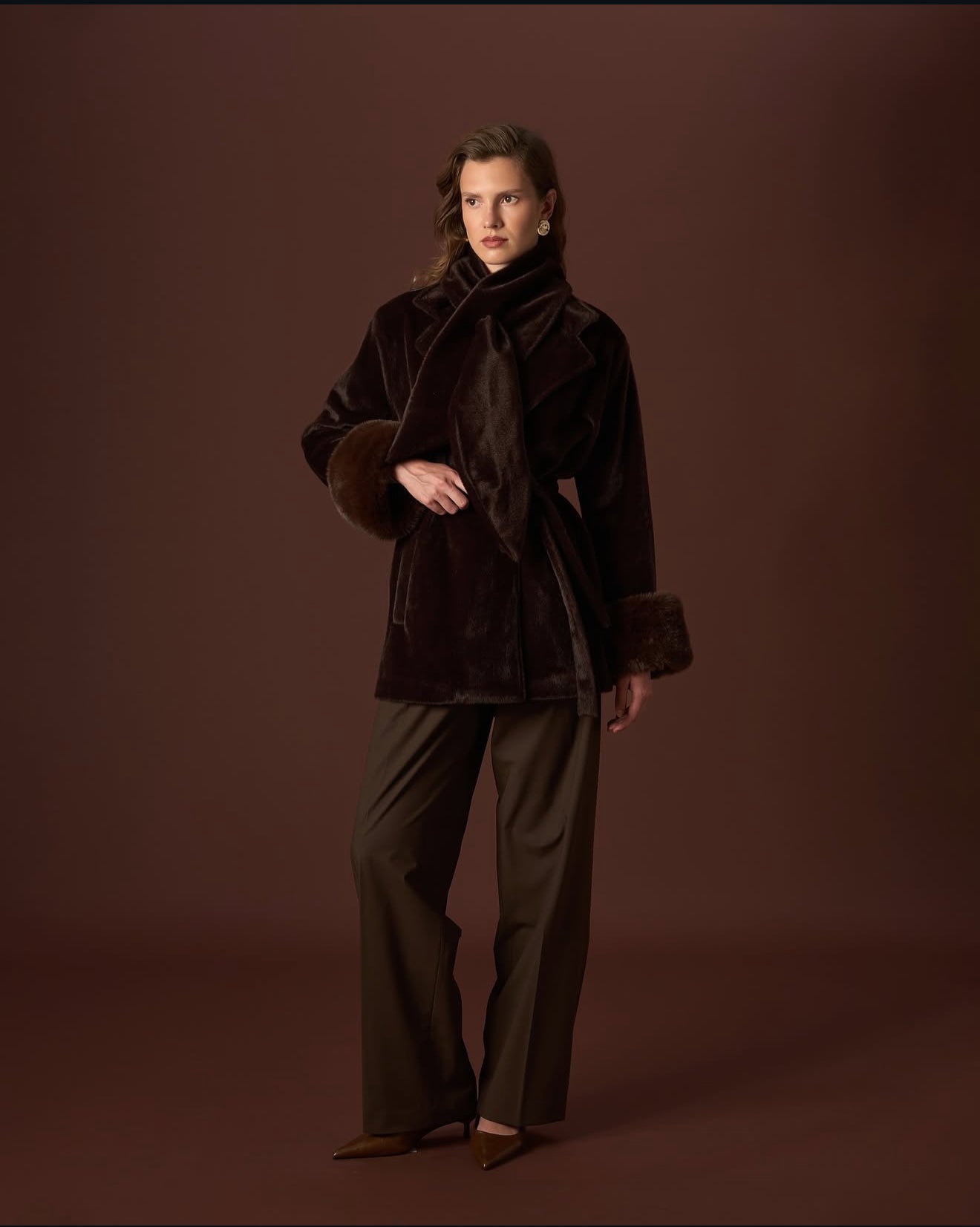 Elegant and luxurious fur jacket